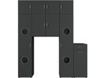 Mehrzweckschrank WIMEX "Multiraumkonzept, praktische Waschmaschinenlösung, Breite: 200cm", grafit, B:200cm H:225cm T:40cm, Schränke, Mehrzweckschrank, erhältlich in den Farben grafit oder weiß
