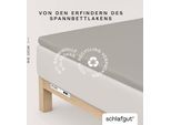 Spannbettlaken SCHLAFGUT "PURE TOPPER Bio-Baumwolle mit Elasthan 170 g/m² für Topper bis 10 cm", beige (sand mid), 1 Stk., Jersey-Elasthan, 120-130x200-220 10cm, Jersey-Elasthan, Obermaterial: 95% Baumwolle, 5% Elasthan, Bettlaken, Spannbettlaken, PREMIUM Laken für Matratzen bis 10 cm Höhe, dehnbar, blickdicht
