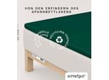 Spannbettlaken SCHLAFGUT "PURE TOPPER Bio-Baumwolle mit Elasthan 170 g/m² für Topper bis 10 cm", grün (grün deep), 1 Stk., Jersey-Elasthan, 180-200x200-220 10cm, Jersey-Elasthan, Obermaterial: 95% Baumwolle, 5% Elasthan, Bettlaken, Spannbettlaken, PREMIUM Laken für Matratzen bis 10 cm Höhe, dehnbar, blickdicht