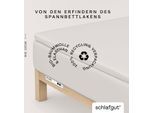 Spannbettlaken SCHLAFGUT "PURE TOPPER Bio-Baumwolle mit Elasthan 170 g/m² für Topper bis 10 cm", beige (sand light), 1 Stk., Jersey-Elasthan, 180-200x200-220 10cm, Jersey-Elasthan, Obermaterial: 95% Baumwolle, 5% Elasthan, Bettlaken, Spannbettlaken, PREMIUM Laken für Matratzen bis 10 cm Höhe, dehnbar, blickdicht