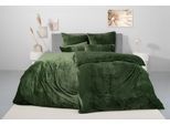 Bettwäsche OTTO HOME "Desner3", grün (dunkelgrün), B/L: 200cm x 200cm, 1 Stk., 2 Stk., Microfaser, B/L: 80cm x 80cm, 3, Microfaser, Obermaterial: 100% Polyester, Bettwäsche, Bettwäsche, Bettwäsche mit Reißverschluss, Cashmere-Touch, kuschelig & weich