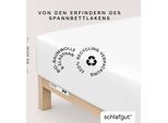 Spannbettlaken SCHLAFGUT "PURE BOXSPRING Bio-Baumwolle mit Elasthan, 170 g/m², Bettlaken", weiß (full, weiß), 1 Stk., Jersey-Elasthan, 180-200x200-220 40cm, Jersey-Elasthan, Obermaterial: 95% Baumwolle, 5% Elasthan, Bettlaken, Spannbettlaken, PREMIUM Boxspringbett Laken bis 40 cm Höhe, dehnbar blickdicht, straff