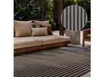 Teppich TED BAKER "Linley, Wendeteppich", schwarz weiß, B:200cm H:8mm L:300cm, Polypropylen, Teppiche, Teppich, Designteppich, Wetterfest, Pflegeleicht, Modern, Wohnzimmer, Terrasse
