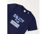 T-Shirt IDO "BABY BOY SUMMER T-SHIRT", Jungen, Gr. 7A, blau (navy), 100% Baumwolle, Shirts T-Shirt