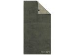 Joop! Duschtuch Contour Doubleface, Hellgrau, Dunkelgrau, Olivgrün, Textil, Uni, 50x100 cm, Oeko-Tex® Standard 100, Aufhängeschlaufe, strapazierfähig, durchgefärbt, angenehm weich, hochwertige Qualität, schnelltrocknend, Badtextilien, Duschtücher