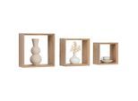 Carryhome Wandregalset, Eiche Artisan, Holzwerkstoff, 3-teilig, 20-28x20-28x11.8 cm, Bsci, Küchen, Küchenmöbel, Küchenregale