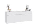 Xora Sideboard, Weiß, Kunststoff, 4 Fächer, 4 Schublade(n) Schubladen, 220x80x40 cm, stehend, hängend, Wohnzimmer, Kommoden & Sideboards, Sideboards