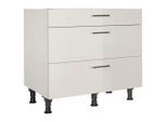 Nobilia Schubkastenunterschrank Flash, Hellgrau, Holzwerkstoff, 3 Schublade(n) Schubladen, einzeln stellbar, 90x87x56 cm, Blauer Engel, Pefc, Goldenes M, Made in Germany, DGM-Klimapakt, Zusatzausstattung erhältlich, Küchen, Küchenmöbel, Küchenschränke, Küchenunterschränke
