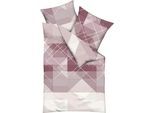 Bettwäsche KAEPPEL "Linear", rot (bordeaux), B/L: 135cm x 200cm, 1 Stk., 1 Stk., Feinbiber, B/L: 80cm x 80cm, 2 Stk., Feinbiber, Obermaterial: 100% Baumwolle, Bettwäsche, Bettwäsche, Mit grafischem Muster