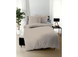 Bettwäsche KAEPPEL "Uni", braun (cappuccino), B/L: 135cm x 200cm, 1 Stk., 1 Stk., Mako-Satin, B/L: 80cm x 80cm, 2 Stk., Mako-Satin, Obermaterial: 100% Baumwolle, Bettwäsche, Bettwäsche, Unifarben