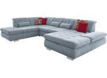 Wohnlandschaft DIE PLANBAR "MP-IN17004 U-Form, Breite 382 cm, mit Kaltschaum-Polsterung", grau (ice), B:382cm H:84cm T:260cm, 100% Polyester, Sofas, Wohnlandschaft, inkl. Sitztiefenverstellung, weitere Funktion wählbar
