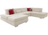 Wohnlandschaft DIE PLANBAR "MP-IN17004 U-Form, Breite 382 cm, mit Federkern-Polsterung", natur, B:382cm H:84cm T:260cm, 100% Polyester, Sofas, Wohnlandschaft, Federkern-Polsterung, wahlweise mit Funktionen