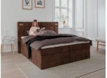 Boxbett OTTO HOME "PHILLIPA", braun, B:195cm L:210cm, Holz teilmassiv, Holzwerkstoff, Spanplatte, Komplettbetten, Boxbett, inkl. Kaltschaum-Topper, in verschiedenen Farben erhältlich