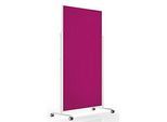Magnetoplan mobile Moderationstafel VarioPin White, Hoch-/Querformat, 2-seitig nutzbar, B 1000 x H 1800 mm, Filz/Aluminium, pink/weiss