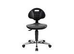 Topstar Arbeitsdrehstuhl TEC 25, Permanentkontaktmechanik, Muldensitz, Hartbodenrollen, PU-Schaum/Stahl-Fusskreuz, schwarz/chrom