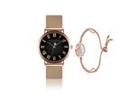Quarzuhr AMELIA PARKER "SAB6-3", rosa (rose gold), Armbanduhren, Damen, Quarzuhr
