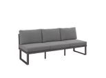 Dieter Knoll Loungesofa, Anthrazit, Hellgrau, Dunkelgrau, Metall, Textil, 3-Sitzer, Füllung: Schaumstoff, 201x74x76 cm, Loungemöbel, Outdoorsofas