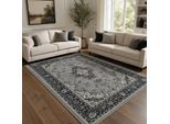 Muratap Nain klassiek vintage oosters vloerkleed medaillon zilver- 240x340cm