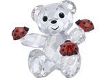 Dekofigur SWAROVSKI "Kristallfigur Sammelfigur Kris Bär Viel Glück Bär", rot (kristallweiß, rot, schwarz), Dekofiguren, B/H/T: 3cm x 3,2cm, Swarovski Kristall, Swarovski Kristall, B:3cm H:3,2cm