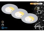 BRILONER LEUCHTEN LED Einbauleuchte "DIMARA", grau (chromfarben, matt), 1, Ø 9cm H: 3cm, 1 Stk., Leuchten, 90x27 mm, Wohnzimmer, Flur