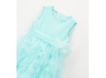 Sommerkleid IDO "BABY GIRL LAY DRESS", Mädchen, Gr. 3A, EURO-Größen, blau (aquamarine), 100% Polyamid, Kleider Sommerkleid