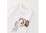 T-Shirt SARABANDA "BABY GIRL SWEATER", Mädchen, Gr. 7A, optical weiß, 95% Baumwolle, 5% Elasthan, Shirts T-Shirt