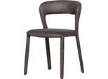 Esszimmerstuhl WOOOD "Noble mit Bezug und vollgepolstertem Gestell B 51 x T 56 x H 76 cm", grau (schwarz, schwarz, schwarz), B:51cm H:76cm T:56cm, Stoff, Stühle, Esszimmerstuhl, (Set, 2 St)Kunstleder, Tragkraft 120 kg Sehr hohe Verschleißfestigkeit