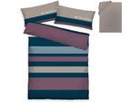 Bettwäsche TOM TAILOR HOME "Carl in Gr. 135x200 oder 155x220 cm", lila (beere), B/L: 135cm x 200cm, 1 Stk., 1 Stk., Renforcé, B/L: 80cm x 40cm, 3, Renforcé, Obermaterial: 100% Baumwolle, Bettwäsche, Bettwäsche, mit GRATIS-Zugabe: Spannbettlaken, 100% Baumwolle, mit Reißverschluss