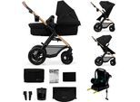 Kombi-Kinderwagen KINDERKRAFT "MOOV 2 4in1 AIR", Kinder, schwarz, Stahl, Kinderwagen, mit Luftreifen