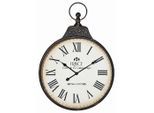 Ambia Home Wanduhr, Schwarz, Weiß, Holz, Metall, Glas, 60x86x6 cm, Dekoration, Uhren, Wanduhren