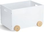 Spielzeugtruhe ZELLER PRESENT, weiß, B:50cm H:30cm T:36cm, MDF, Massivholz, Aufbewahrungsboxen, mit Rollen