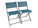 Gardenson Gartenklappstuhl-Set , Türkis , Metall, Textil , 45x79x46 cm , klappbar, UV-beständig, regenabweisend, abwischbar , Gartenmöbel, Gartenstühle, Gartenklappstuhl