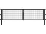 Zaundoppeltür ALBERTS "Flexo", grau (anthrazit), B:400cm H:100cm, Stahl, Tore, Zaundoppeltür, 400 cm Breite, in versch. Höhen