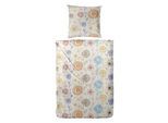 Bettwäsche PRIMERA "Feinbiber-Bettwäsche Frida", bunt (braun), B/L: 135cm x 200cm, 1 Stk., 1 Stk., Feinbiber, B/L: 80cm x 80cm, 2 Stk., Feinbiber, Obermaterial: 100% Baumwolle, Bettwäsche, Bettwäsche, mit fröhlichem Blumenmuster