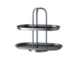 Etagere FINK STUDIO "UPPER EAST", blau, grau, B:31cm H:27cm T:16cm, Edelstahl, Servierplatten, Etagere, in Geschenkverpackung