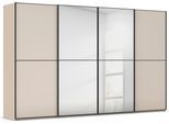 Schwebetürenschrank RAUCH "Kleiderschrank Schrank Garderobe Schlafzimmerschrank SCALE-DUO", beige (fango, glas champagner, griffleisten schwarz), B:360cm H:223cm T:68cm, Holzwerkstoff, Schränke, Schwebetürenschrank, edle zweigeteilte Türen Spiegel/Glas-Mix 3 Zierleisten MADE IN GERMANY