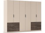 Kleiderschrank RAUCH "Koda", beige (beige (champagner), atlantic oak dunkel), B:271cm H:210cm T:54cm, Holzwerkstoff, Schränke, Kleiderschrank, mit symmetrisch angeordneten Schubladen MADE IN GERMANY
