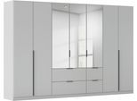 Drehtürenschrank OTTO HOME "Kleiderschrank Schrank Garderobe AGORDO mit Dekor- oder Hochglanzfront", grau (seidengrau), B:315cm H:210cm T:54cm, Holzwerkstoff, Schränke, Drehtürenschrank, mit Außenschubkästen, in 7 Breiten und 2 Höhen MADE IN GERMANY
