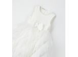 Sommerkleid SARABANDA "BABY GIRL SUMMER DRESS", Mädchen, Gr. 4A, EURO-Größen, sanftes weiß, 100% Polyester, Kleider Sommerkleid