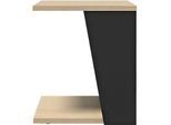 Beistelltisch Albi, B 400 x T 400 x H 460 mm, Metallgestell/Spannplatte mit Echtholzfurnier, Eiche hell/schwarz lackiert