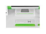 LEITZ® Ergo WOW Handgelenkauflage für Tastaturen, ergonomisch, 2-stufig höhenverstellbar, L 437 x B 71 x H 21 mm, weiss/grün
