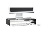 Acryl-Medienträger U-Form mit Boden, 500 x 230 x 100 mm, schwarz/weiss