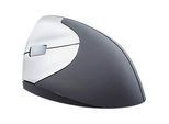 Funkmaus BakkerElkhuizen Handshake Mouse Wireless, f. Linkshänder, ergonomisch, 2 Tasten & Scrollrad, 400-3200 dpi, USB Nano-Receiver, schwarz-silber