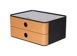 Schubladenbox HAN Allison Smart-Box, 2 Schübe mit Trennwänden, Kabelhalter, stapelb., ABS-Kunststoff, caramel-brown