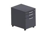 Rollcontainer BEXXSTAR, 1 abschliessbarer Utensilienauszug, 1 Schub & 1 HR-Auszug, B 430 x T 600 x H 600 mm, schwarz