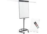 Mobiles Flipchart Legamaster Sketch Pro, magnetische Tafel, höhenverstellbar, 2 Seitenarme, Rundfuss, inkl. Starterset, B 680 x H 1050 mm, schwarz-weiss