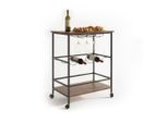 Relaxdays Servierwagen, Mehrfarbig, Metall, Holzwerkstoff, 60x82x45 cm, Esszimmer, Servierwagen