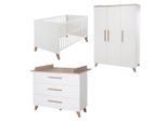 Roba Babyzimmer-Set, Weiß, Eichenholz, Holz Optik, 5 Fächer, 3 Schubladen, 76x82x142 cm, Babymöbel, Babyzimmer-Sets