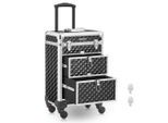 Boxxx Kosmetikkoffer, Schwarz, Silber, Metall, Kunststoff, Holzwerkstoff, 2 Schublade(n) Schubladen, 34x95x24 cm, Freizeit, Wellness, Körperpflege