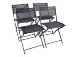Gardenson Gartenklappstuhl-Set, Schwarz, Metall, Textil, 45x79x46 cm, klappbar, UV-beständig, regenabweisend, abwischbar, Gartenmöbel, Gartenstühle, Gartenklappstühle